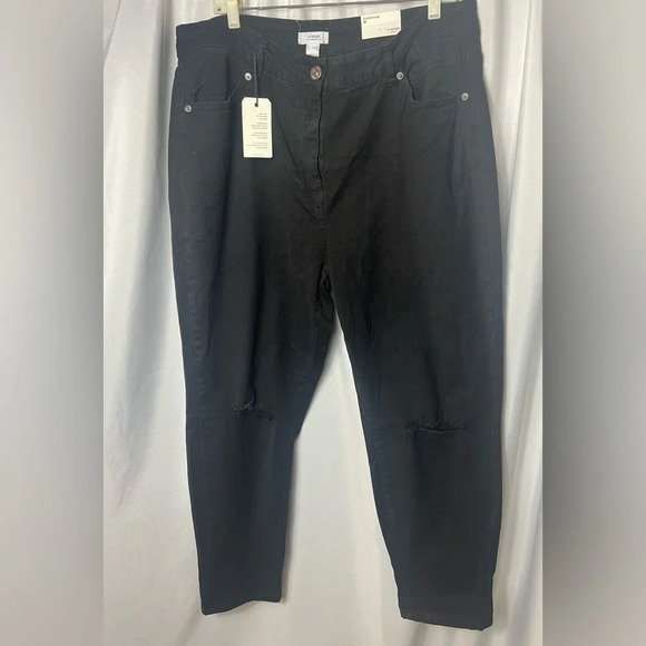 Forever 21 Womens Boyfriend Mid Rise Relaxed Fit Slim Leg Plus Size 16 NWT - Picture 1 of 9